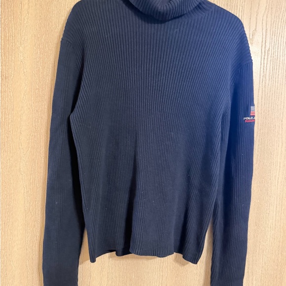 Vintage Polo Jeans Co. Ralph Lauren American Flag Ribbed Turtleneck Sweater - Picture 4 of 8